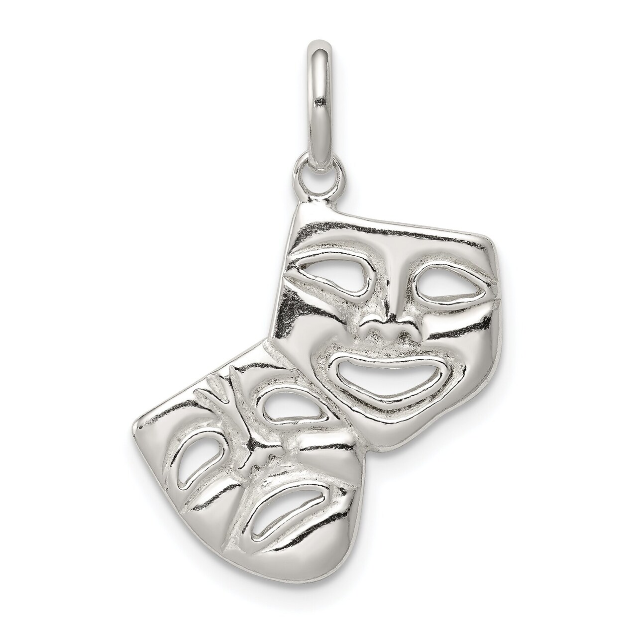 Sterling Silver Comedy & Tragedy Charm Drama Jewelry 21mm x 18mm